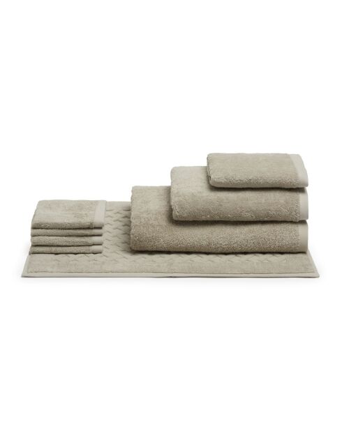 Ensemble de salle de bain en coton Elisa beige - 8 pièces