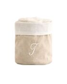 Panier + 4 gants de toilette en coton Zahra I ivoire - 30x30 cm