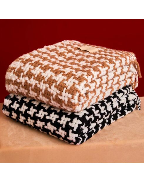 Plaid Pied de Poule noir - 150x200 cm