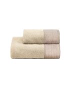 Set di 2 asciugamani da spiaggia beige lavati per viso e ospiti - 110x60 + 60x40 cm