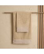 Set di 2 asciugamani da spiaggia beige lavati per viso e ospiti - 110x60 + 60x40 cm