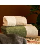 Set di 2 asciugamani da spiaggia beige lavati per viso e ospiti - 110x60 + 60x40 cm