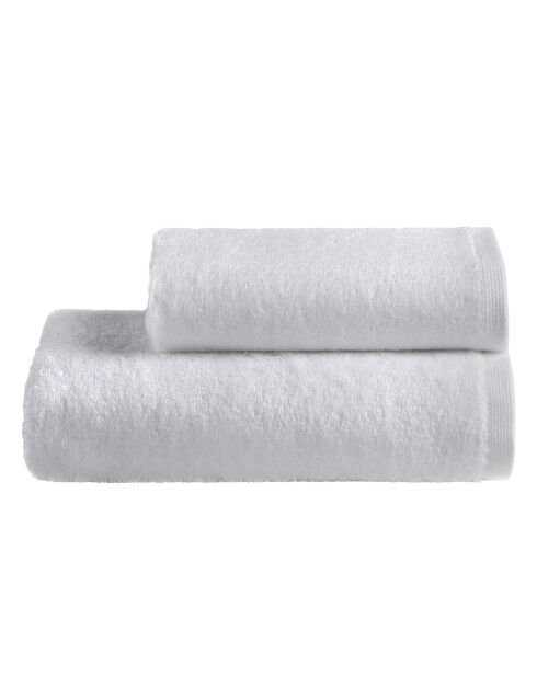 Lot de 2 serviettes éponges visage , invité Oasi huître - 110x60 + 60x40 cm