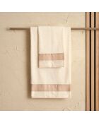 Set di 2 asciugamani per viso e ospiti in cotone Soraya beige - 110x60 + 60x40 cm