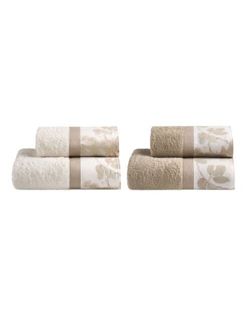 Set di 4 asciugamani per viso e ospiti Sanderson beach/corda in cotone - 110x60 + 60x40 cm