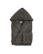 Peignoir à capuche en coton Elisa gris