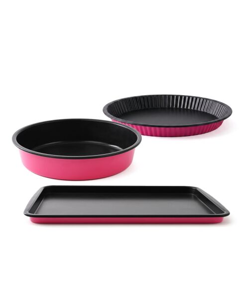 Set 3 pièces noir / fuschia