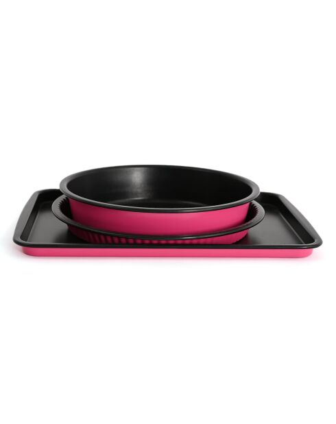 Set 3 pièces noir / fuschia