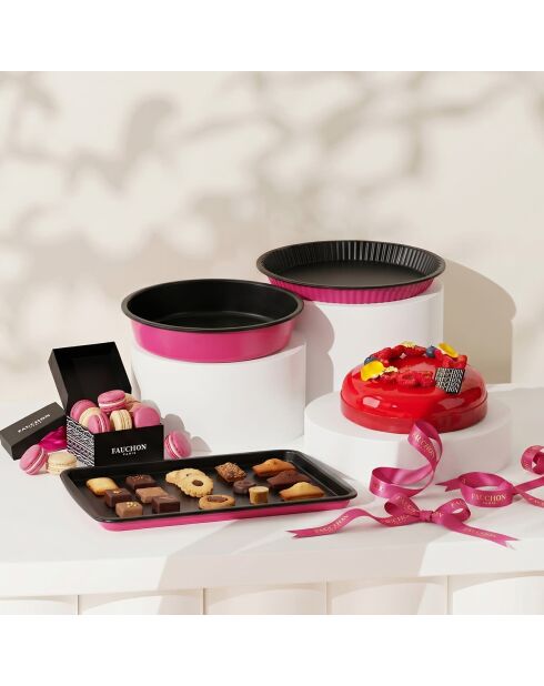 Set 3 pièces noir / fuschia