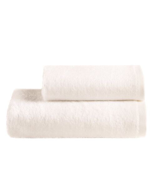 Lot de 2 serviettes éponges visage , invité Oasi ivoire - 110x60 + 60x40 cm