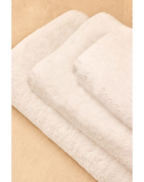 Lot de 2 serviettes éponges visage , invité Oasi ivoire - 110x60 + 60x40 cm