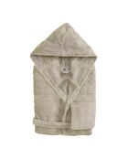 Peignoir à capuche en coton Elisa beige