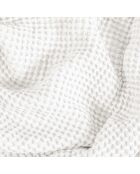 Lot de 2 serviettes éponges visage , invité en coton Milo blanches - 110x60 + 60x40 cm