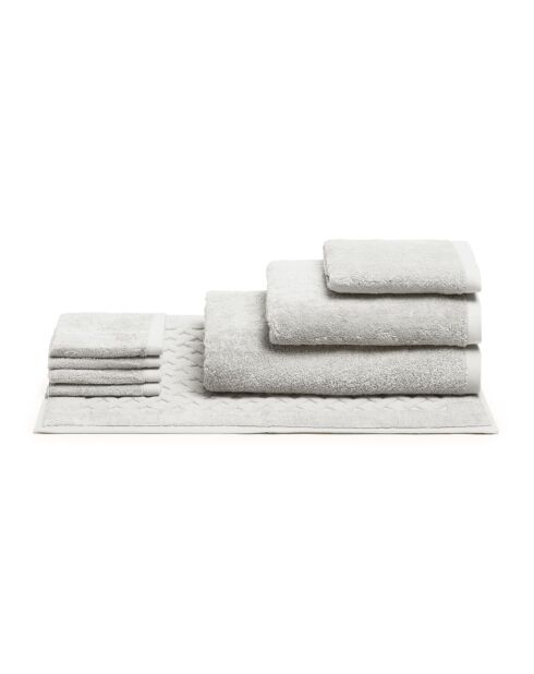 Ensemble de salle de bain en coton Elisa huître - 8 pièces