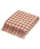Plaid Pied de Poule chameau - 150x200 cm
