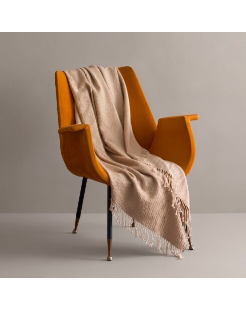 Plaid en coton Levante beige - 150x200 cm