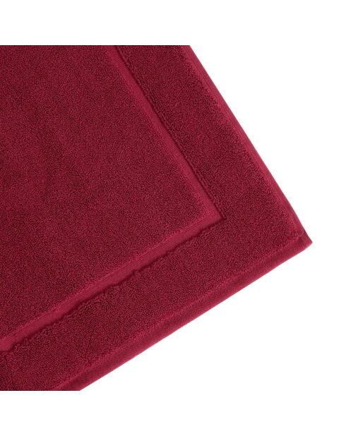 Luxuriöse rote Baumwoll-Badematte, 40 x 60 cm