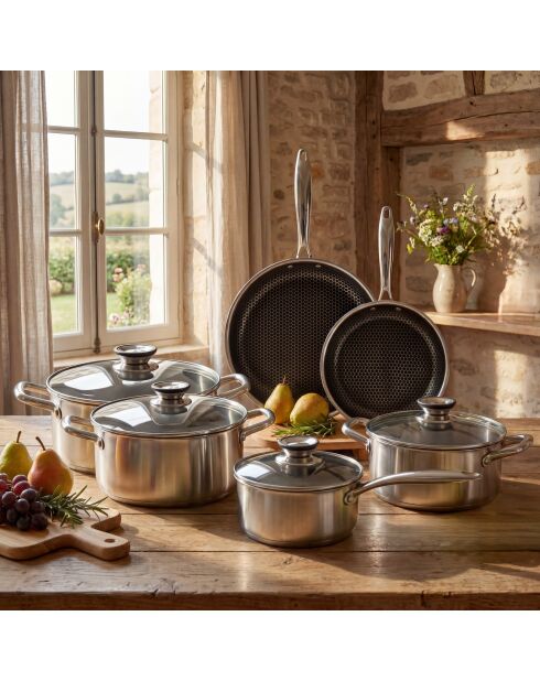 Set de 10 pièces Blacksteel triplex argenté