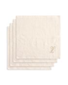 Panier + 4 gants de toilette en coton Zahra X ivoire - 30x30 cm