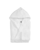 Peignoir à capuche en coton Elisa blanc