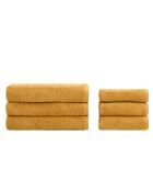 Set van 6 sponsdoeken voor gezicht, gast in katoen Versilia brons - 110x60 + 60x40 cm
