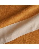 Lot de 2 serviettes éponges visage , invité Washed bronze jaune - 110x60 + 60x40 cm