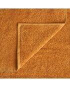 Lot de 2 serviettes éponges visage , invité Washed bronze jaune - 110x60 + 60x40 cm