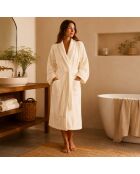 Peignoir de bain en coton Elisa ivoire