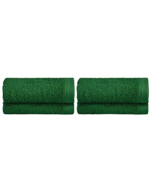 Set de 4 paños Elisa de algodón verdes - 30x30 cm