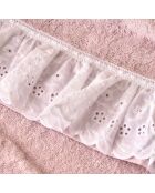 Lot de 2 serviettes éponges visage , invité en coton Louvre roses - 110x60 + 60x40 cm