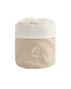 Panier + 4 gants de toilette en coton Zahra Q ivoire - 30x30 cm