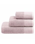 Serviettes éponge visage, invité et drap de bain en coton Mojave roses - 3 pièces