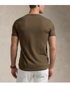 khakigrünes maßgeschneidertes Slim Fit-T-Shirt aus