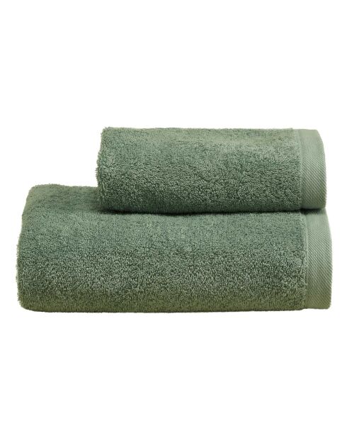 Set di 2 asciugamani per viso e ospiti Elisa wood in cotone - 110x60 + 60x40 cm