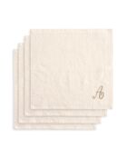 Panier + 4 gants de toilette en coton Zahra A ivoire - 30x30 cm