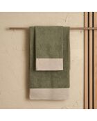 Set aus 2 Gesichts- und Gästetüchern Gewaschen, waldgrün - 110x60 + 60x40 cm