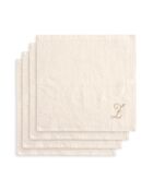 Mand + 4 katoenen washandjes Zahra Z ivoor - 30x30 cm
