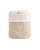 Mand + 4 katoenen washandjes Zahra Z ivoor - 30x30 cm