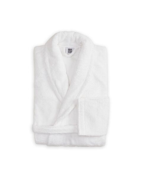 Peignoir de bain en coton Elisa blanc