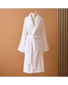 Peignoir de bain en coton Elisa blanc