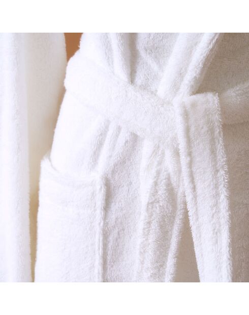 Peignoir de bain en coton Elisa blanc