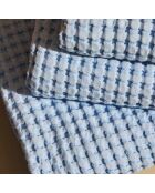 Lot de 2 serviettes éponges visage , invité en coton Milo bleu ciel - 110x60 + 60x40 cm