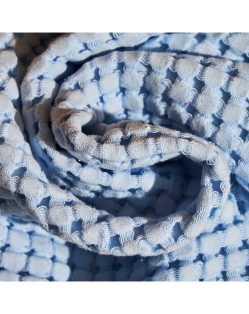 Lot de 2 serviettes éponges visage , invité en coton Milo bleu ciel - 110x60 + 60x40 cm
