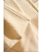 Lot de 2 serviettes éponges visage , invité en coton Alma ivoire - 110x60 + 60x40 cm