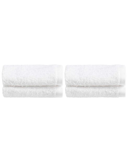 Set de 4 paños Elisa de algodón blancos - 30x30 cm