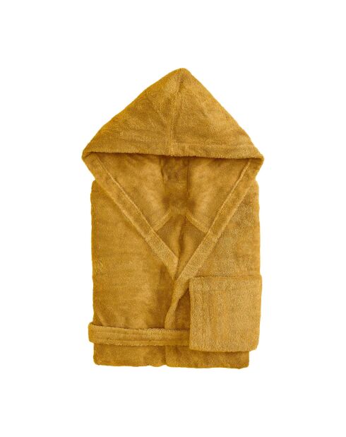 Peignoir à capuche en coton Elisa bronze