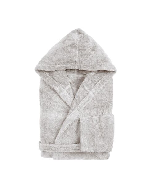 Peignoir à capuche en coton Elisa huître