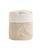 Panier + 4 gants de toilette en coton Zahra O ivoire - 30x30 cm