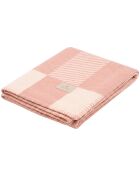 Plaid en laine Tableu rose poudré - 150x200 cm