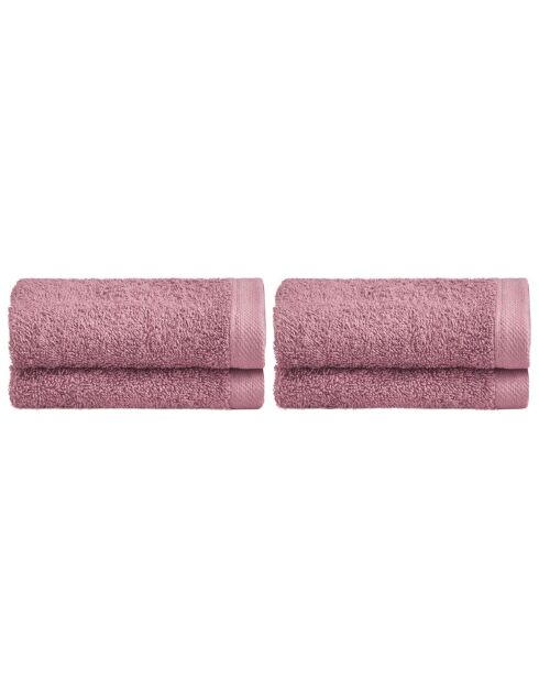 Set de 4 paños Elisa de algodón rosa - 30x30 cm